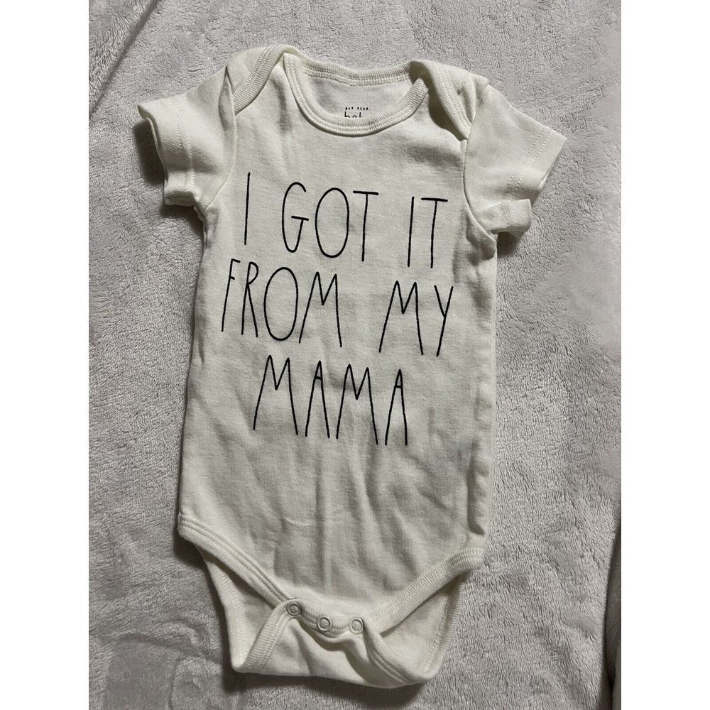 Rae Dunn Baby Girl‎ I Got It From My Mama  Bodysuit Pants 6-9
